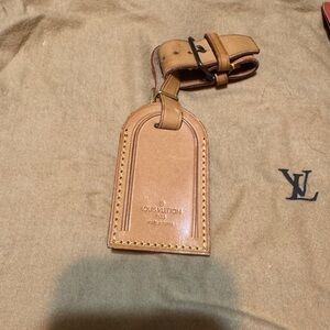 Louis Vuitton Tan Leather Bag Tag